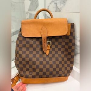 Louis Vuitton Tan and Brown Checkered Backpack